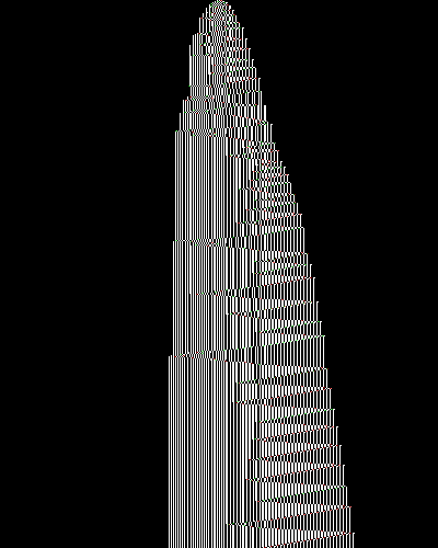 space-time diagram from the blank tape, steps 0 to 10,000
