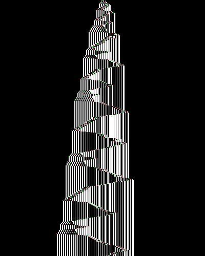 space-time diagram from the blank tape, steps 0 to 10,000