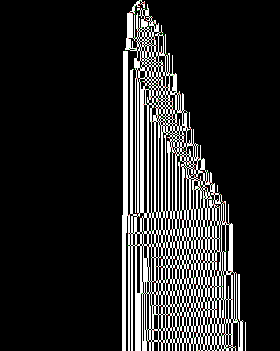space-time diagram from the blank tape, steps 0 to 10,000