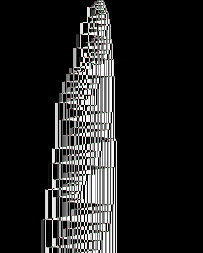 space-time diagram from the blank tape, steps 0 to 10,000