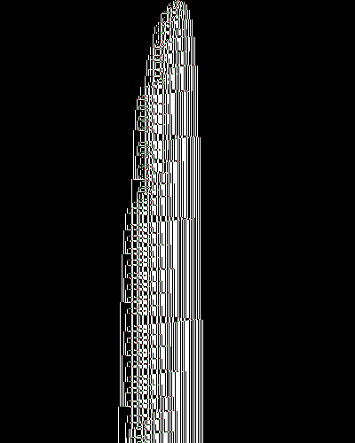 space-time diagram from the blank tape, steps 0 to 10,000
