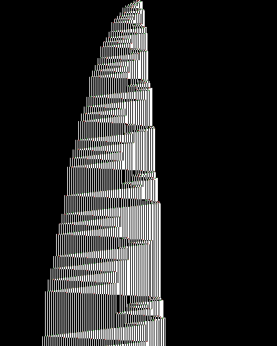 space-time diagram from the blank tape, steps 0 to 10,000
