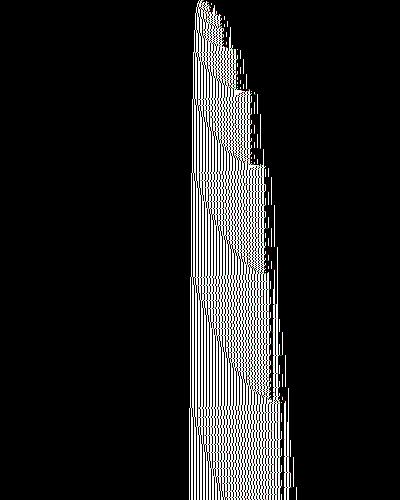 space-time diagram from the blank tape, steps 0 to 10,000