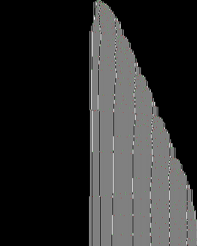 space-time diagram from the blank tape, steps 0 to 10,000