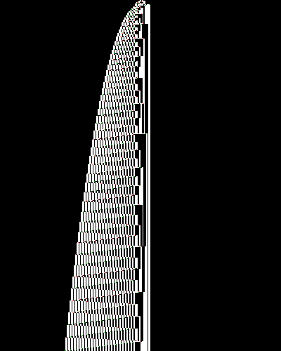 space-time diagram from the blank tape, steps 0 to 10,000