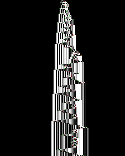 space-time diagram from the blank tape, steps 0 to 10,000