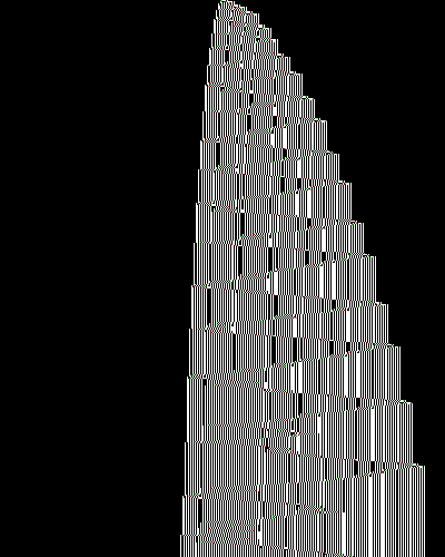 space-time diagram from the blank tape, steps 0 to 10,000