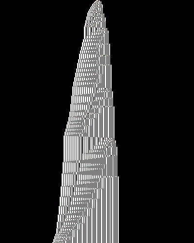 space-time diagram from the blank tape, steps 0 to 10,000