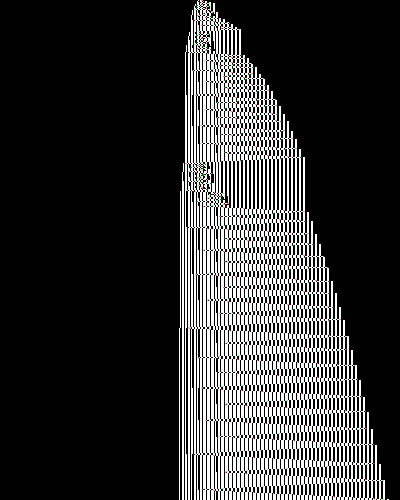 space-time diagram from the blank tape, steps 0 to 10,000