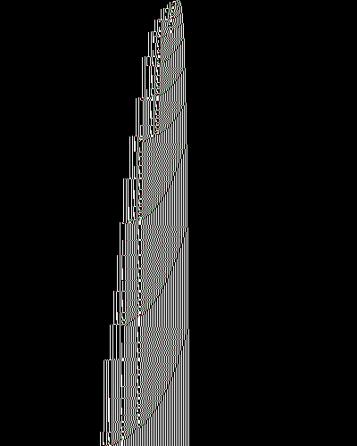 space-time diagram from the blank tape, steps 0 to 10,000