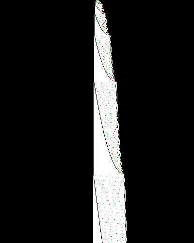 space-time diagram from the blank tape, steps 0 to 10,000