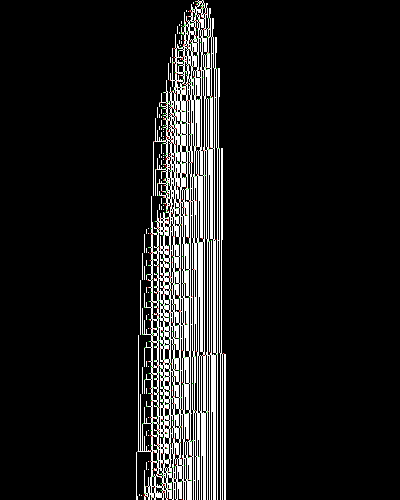 space-time diagram from the blank tape, steps 0 to 10,000