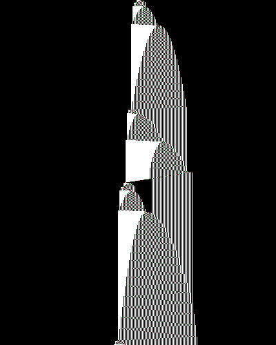 space-time diagram from the blank tape, steps 0 to 10,000