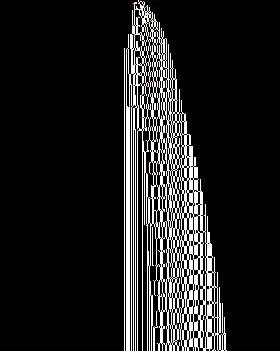 space-time diagram from the blank tape, steps 0 to 10,000