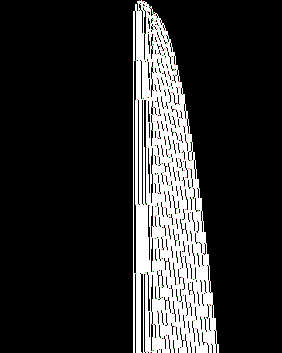 space-time diagram from the blank tape, steps 0 to 10,000