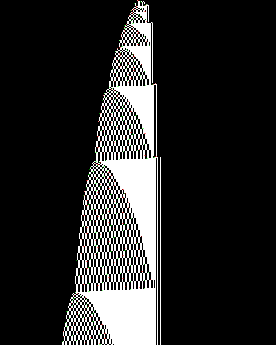 space-time diagram from the blank tape, steps 0 to 10,000