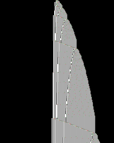 space-time diagram from the blank tape, steps 0 to 10,000