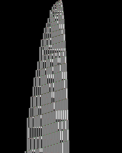 space-time diagram from the blank tape, steps 0 to 10,000
