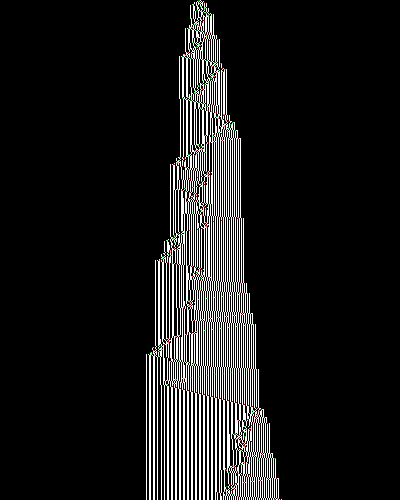 space-time diagram from the blank tape, steps 0 to 10,000