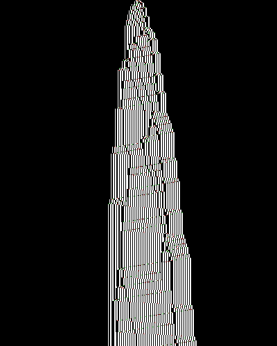 space-time diagram from the blank tape, steps 0 to 10,000