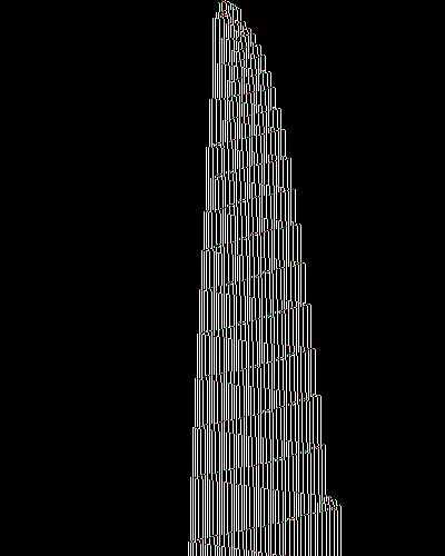 space-time diagram from the blank tape, steps 0 to 10,000