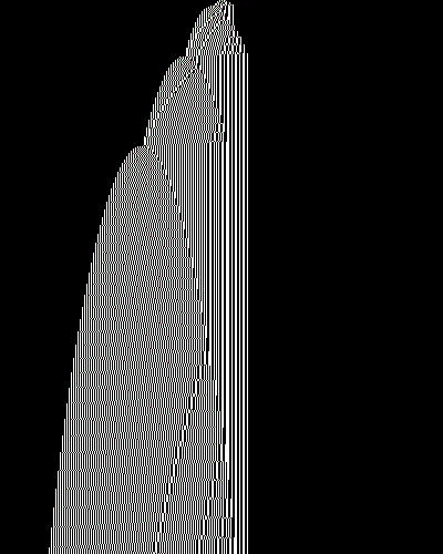 space-time diagram from the blank tape, steps 0 to 10,000