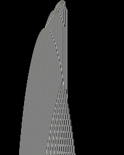 space-time diagram from the blank tape, steps 0 to 10,000