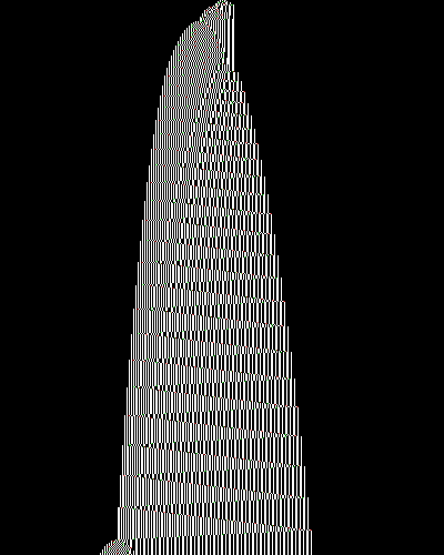 space-time diagram from the blank tape, steps 0 to 10,000