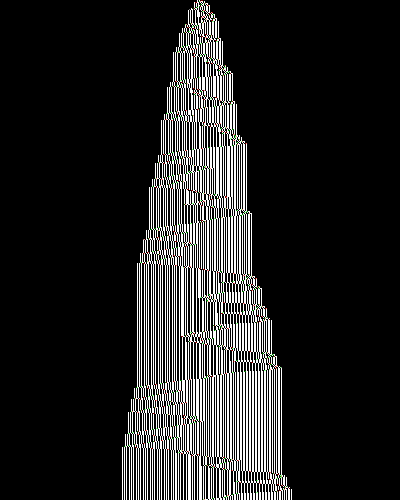 space-time diagram from the blank tape, steps 0 to 10,000
