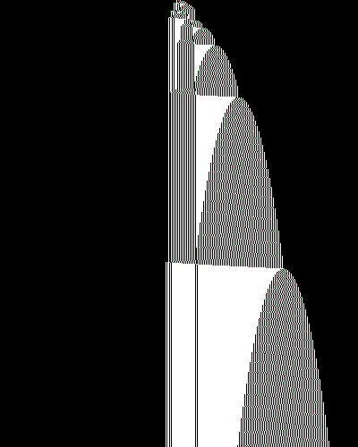 space-time diagram from the blank tape, steps 0 to 10,000