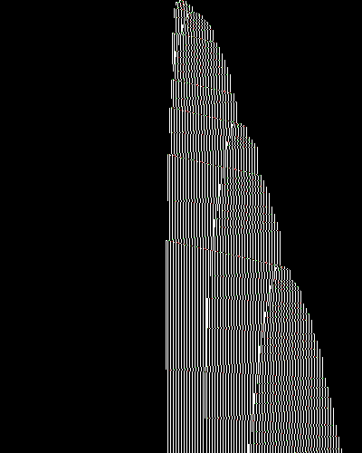 space-time diagram from the blank tape, steps 0 to 10,000