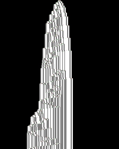space-time diagram from the blank tape, steps 0 to 10,000