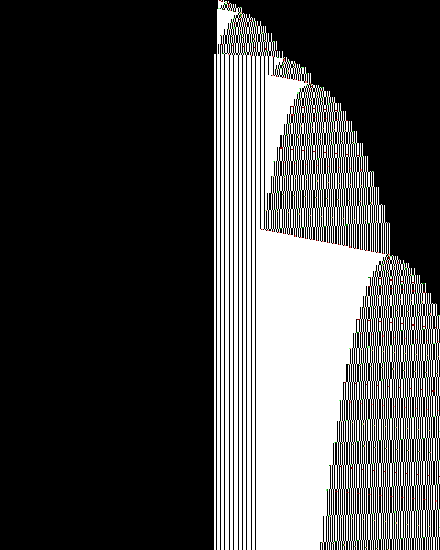 space-time diagram from the blank tape, steps 0 to 10,000