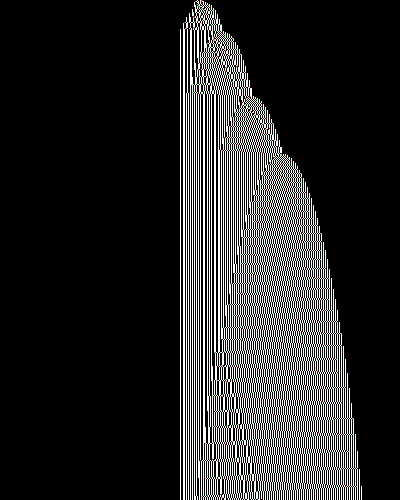 space-time diagram from the blank tape, steps 0 to 10,000