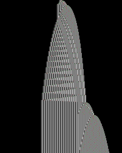 space-time diagram from the blank tape, steps 0 to 10,000