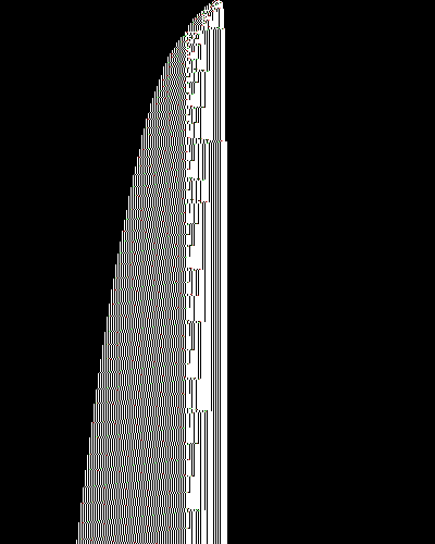space-time diagram from the blank tape, steps 0 to 10,000