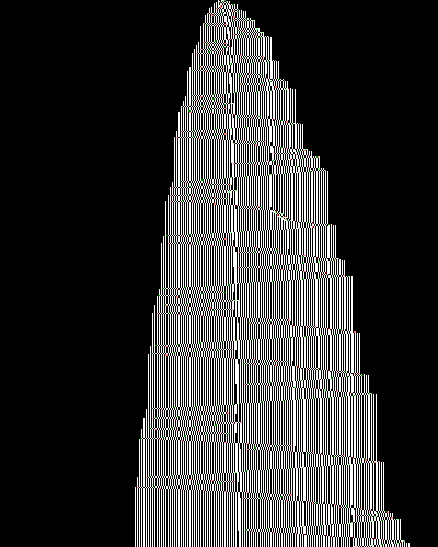 space-time diagram from the blank tape, steps 0 to 10,000