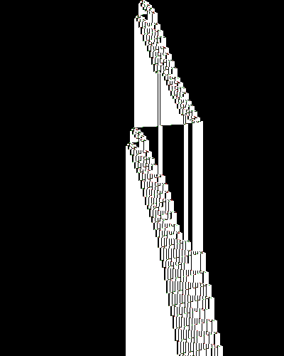 space-time diagram from the blank tape, steps 0 to 10,000