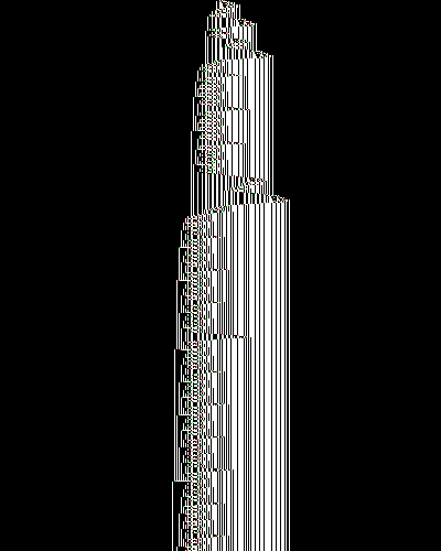 space-time diagram from the blank tape, steps 0 to 10,000