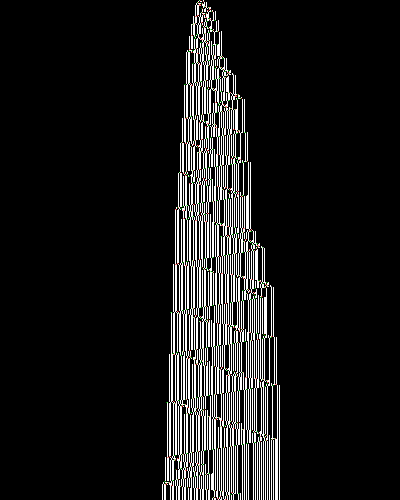 space-time diagram from the blank tape, steps 0 to 10,000