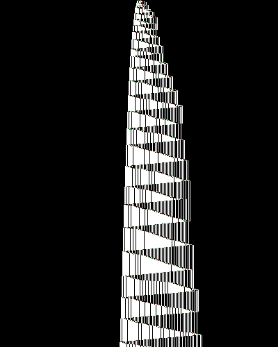 space-time diagram from the blank tape, steps 0 to 10,000