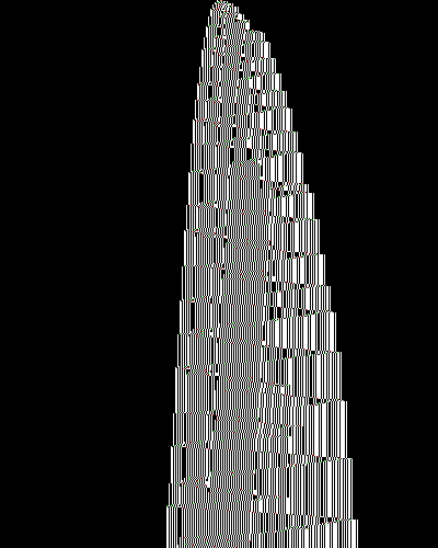 space-time diagram from the blank tape, steps 0 to 10,000