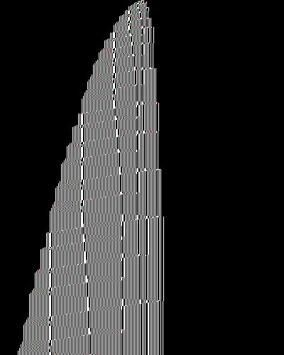 space-time diagram from the blank tape, steps 0 to 10,000
