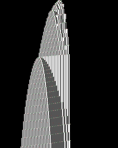 space-time diagram from the blank tape, steps 0 to 10,000