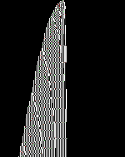 space-time diagram from the blank tape, steps 0 to 10,000