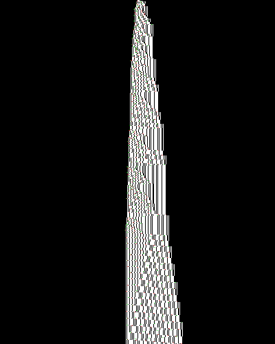 space-time diagram from the blank tape, steps 0 to 10,000
