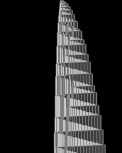 space-time diagram from the blank tape, steps 0 to 10,000
