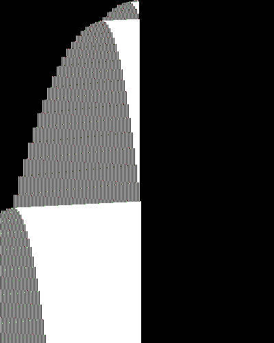 space-time diagram from the blank tape, steps 0 to 10,000