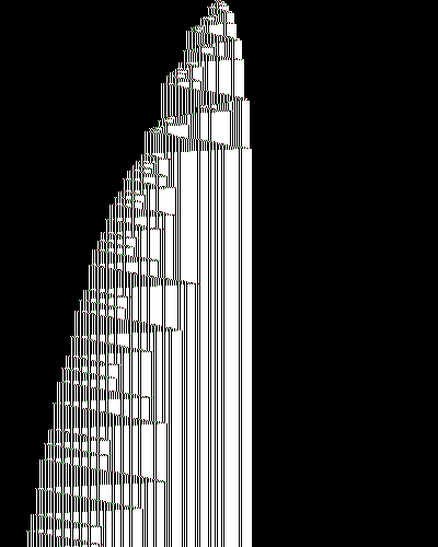 space-time diagram from the blank tape, steps 0 to 10,000