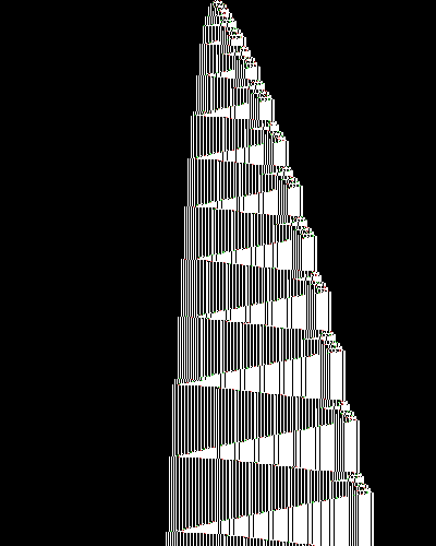 space-time diagram from the blank tape, steps 0 to 10,000